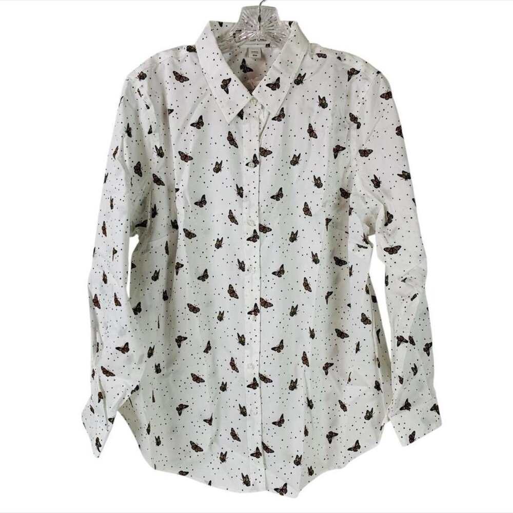Coldwater Creek No Iron Button Up Blouse Long Sleeve Butterfly Size 18W